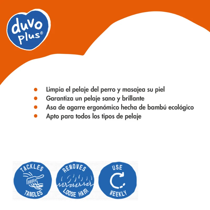CEPILLO PARA PERROS BAMBÚ ECOLOGICO DOBLE DUVO