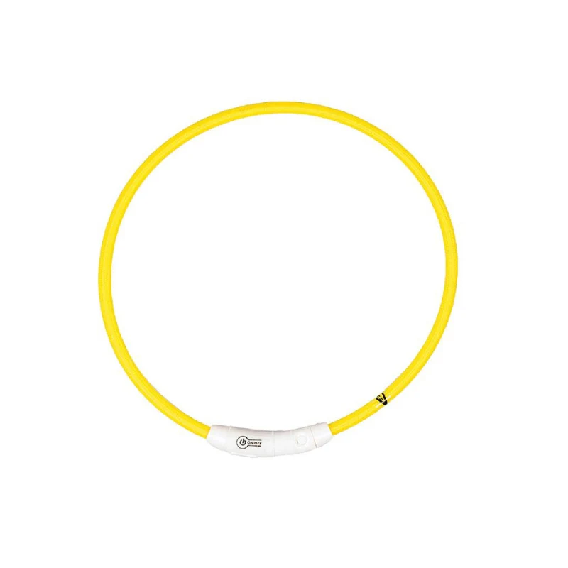 COLLAR LED PERROS DUVO SEGURIDAD SILICONA AMARILLO