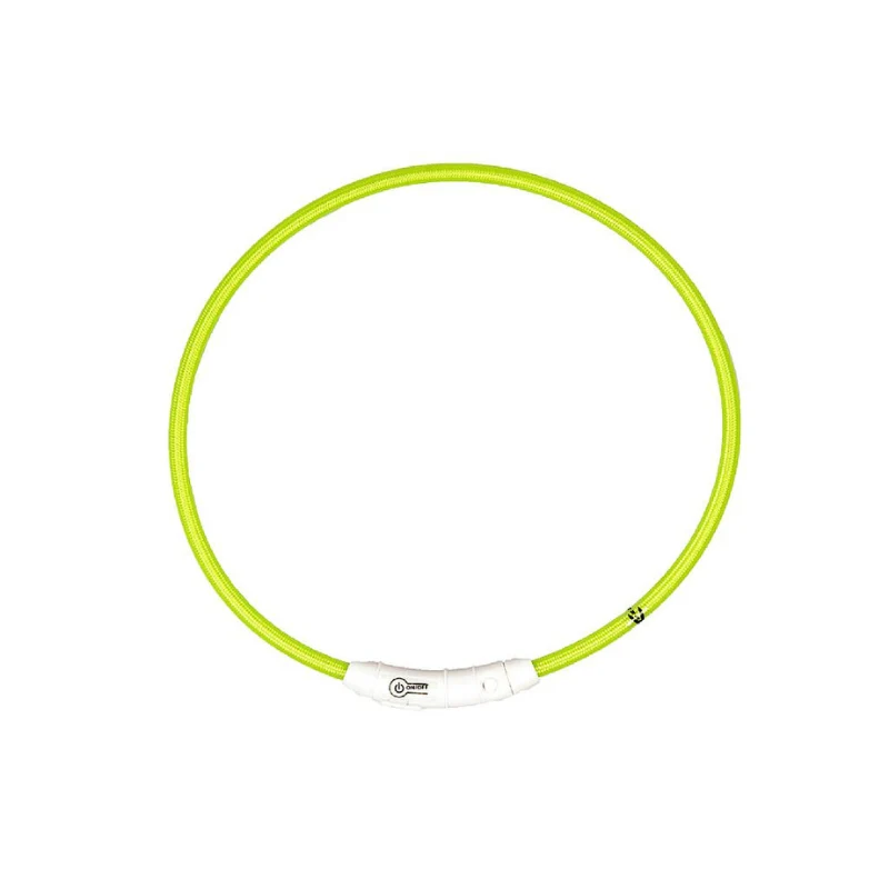 COLLAR LED PERROS DUVO SEGURIDAD SILICONA VERDE