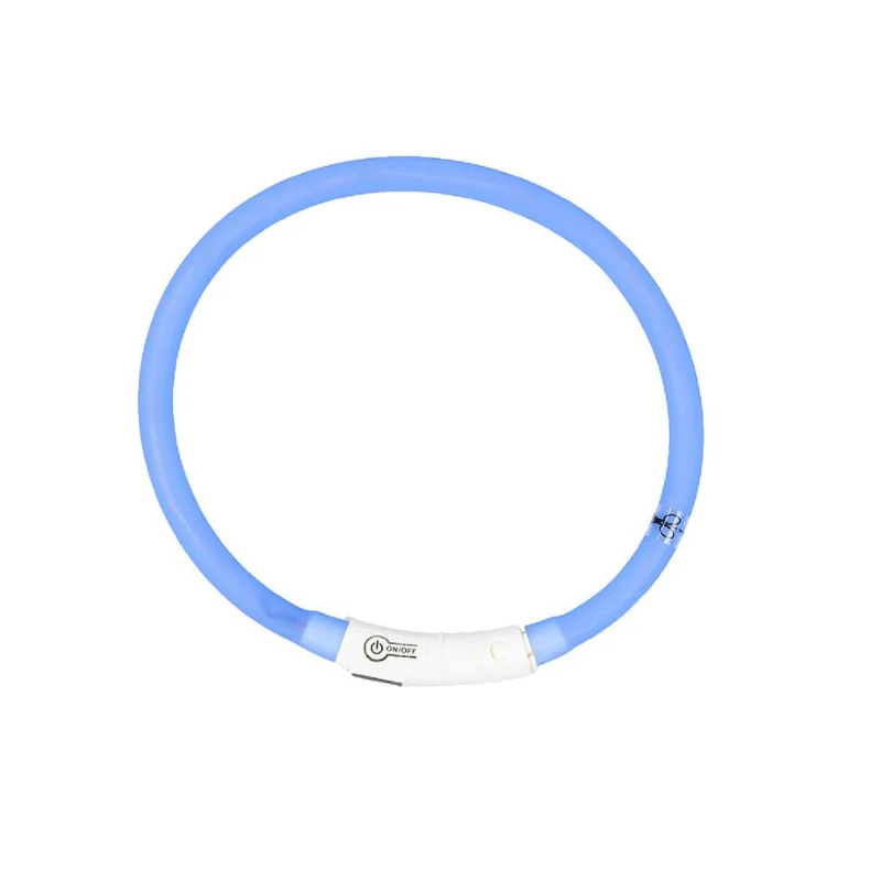 COLLAR LED PERROS DUVO SEGURIDAD SILICONA AZUL