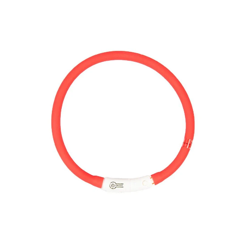 COLLAR LED PERROS DUVO SEGURIDAD SILICONA ROJO