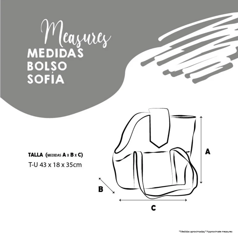 BOLSO YAGU SOFIA CUADRO MALVA 43 x 18 x 35 CM