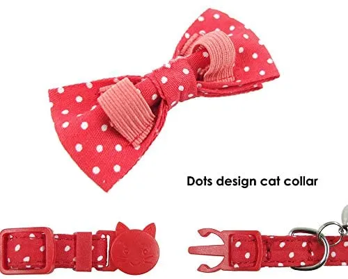 Collar de gato con capucha y pajarita, diseño a cuadros ajustable de seguridad Kitty Kitten Collares (6.8-10.8in)