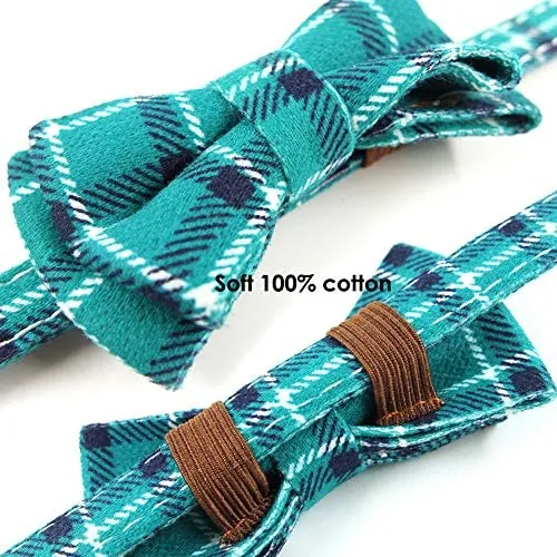 Collar de gato con capucha y pajarita, diseño a cuadros ajustable de seguridad Kitty Kitten Collares (6.8-10.8in)