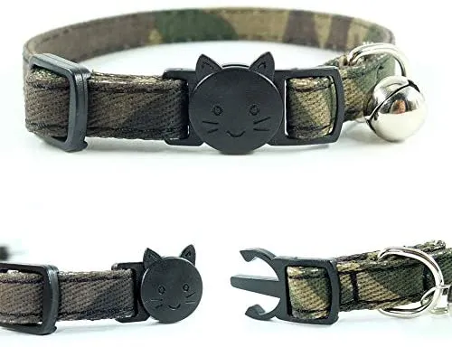 Collar de gato con capucha y pajarita, diseño a cuadros ajustable de seguridad Kitty Kitten Collares (6.8-10.8in)
