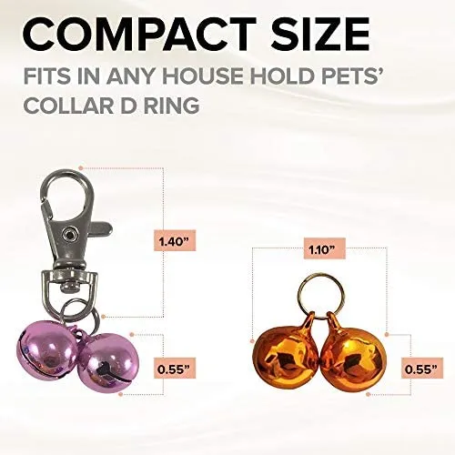 Collar de gato de campanas, Paquete de 24, campanas, cascabeles de o suave, mascota para el entrenamiento de, colores (rojo, azul, naranja, verde, rosa, púrpura), juego de collares, BeMIX Pets