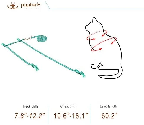 SCIROKKO - Arnés y correa para gato – a prueba de escape ajustable para caminar al aire libre con hebilla de seguridad