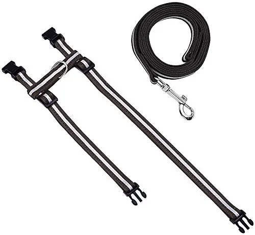 Arnés ajustable de nailon para gatos con correa negro PUPTECK.
