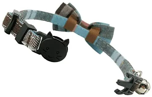 KUDES - Juego de 2 collares para gato con pajarita y campana para gatitos y algunos cachorros, ajustable de 7.8 a 10.5 pulgadas