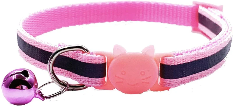 PACCOMFET Collar de gato de nailon reflectante con campana, 12 unidades, multicolor, seguro y duradero