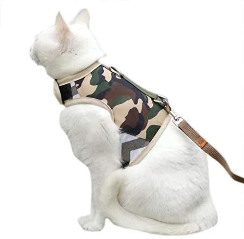 Arnés de gato con correa, ajustable para gatos, chaleco acolchado para gatos