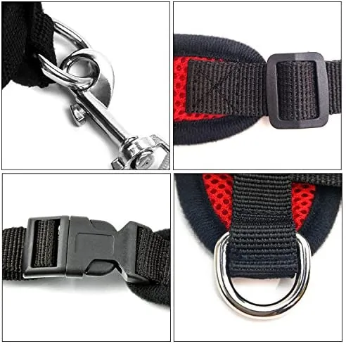 Invenho Arnés de malla con chaleco acolchado para cachorros y gatos, diseño sin asfixia, regalo de ventilación con una correa y cinturón de seguridad