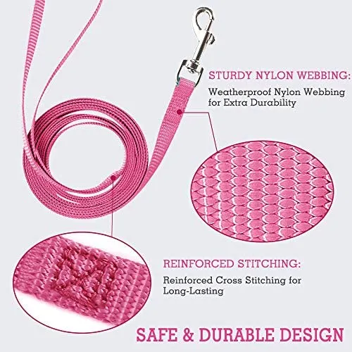 Correa de nailon para gatos de rabbitgoo, fácil de controlar, ligera, duradera, con clip giratorio de 360 grados, correas de entrenamiento para gatos pequeños y medianos, 59 pulgadas, 2 unidades