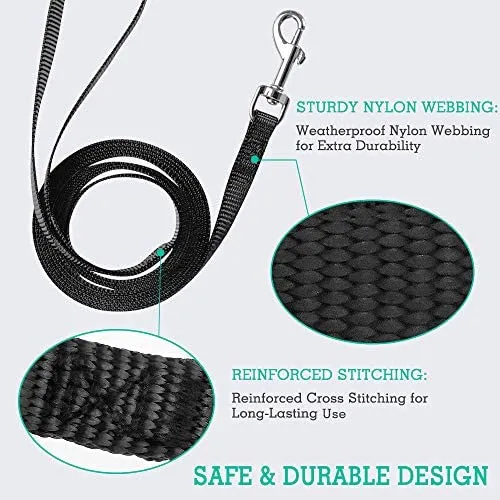 Correa de nailon para gatos de rabbitgoo, fácil de controlar, ligera, duradera, con clip giratorio de 360 grados, correas de entrenamiento para gatos pequeños y medianos, 59 pulgadas, 2 unidades