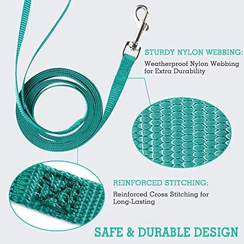Correa de nailon para gatos de rabbitgoo, fácil de controlar, ligera, duradera, con clip giratorio de 360 grados, correas de entrenamiento para gatos pequeños y medianos, 59 pulgadas, 2 unidades
