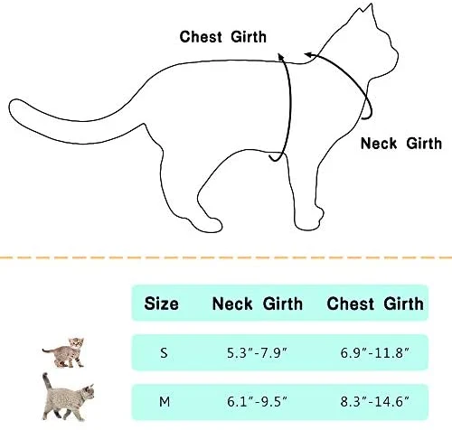 AWOOF Arnés y correa a prueba de escape, ajustable para gatos, cachorros y gatos, chaqueta para caminar con correa de metal, suave y transpirable para mascotas