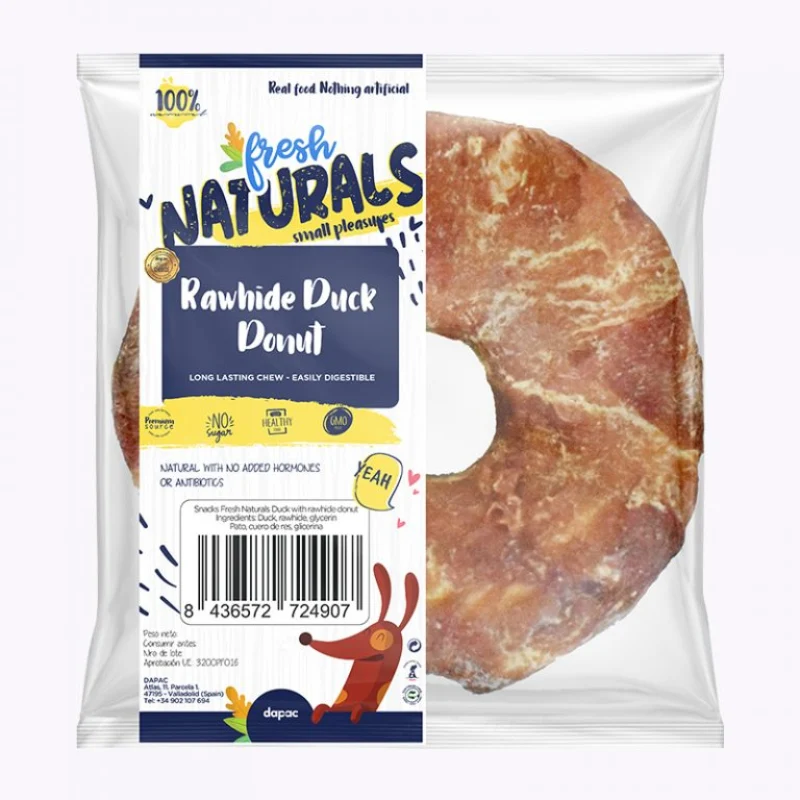 SNACK NATURAL PERROS DONUTS DE PATO FRESH 10 x 100 GR