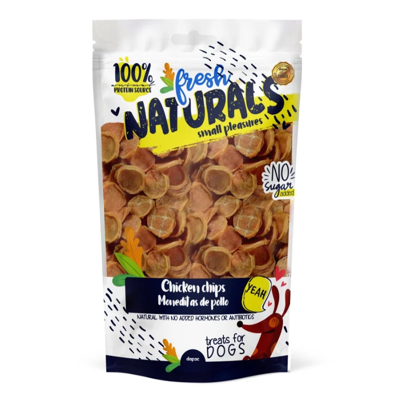 SNACK NATURAL PERROS MONEDAS DE POLLO FRESH 10 x 100 GR