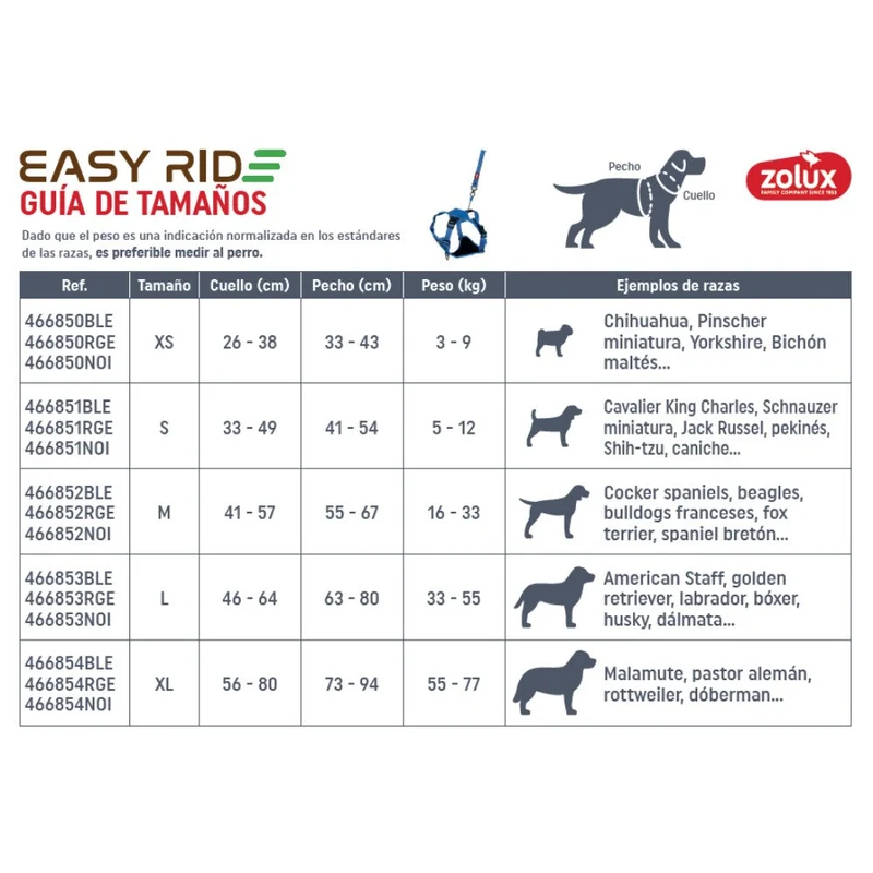 Zolux Arnés EasyRide con Correa Retráctil para Perros