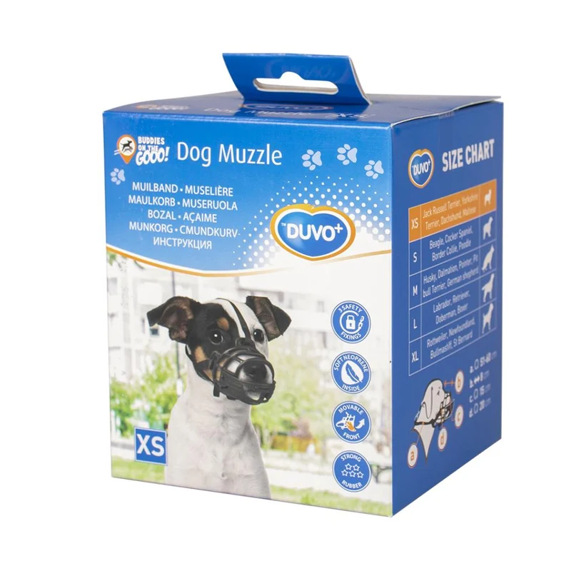 🐾 DUVO Bozal de Goma Ajustable para Perros | Ergonómico y Seguro