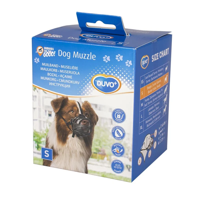 🐾 DUVO Bozal de Goma Ajustable para Perros | Ergonómico y Seguro