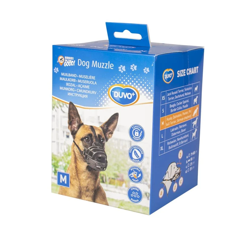 🐾 DUVO Bozal de Goma Ajustable para Perros | Ergonómico y Seguro