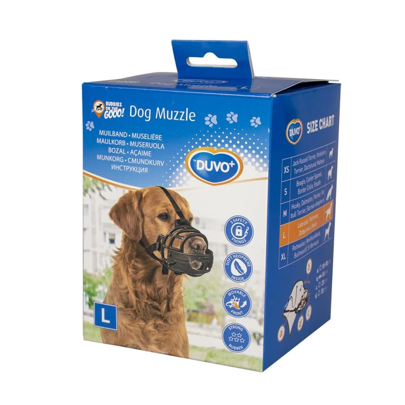🐾 DUVO Bozal de Goma Ajustable para Perros | Ergonómico y Seguro