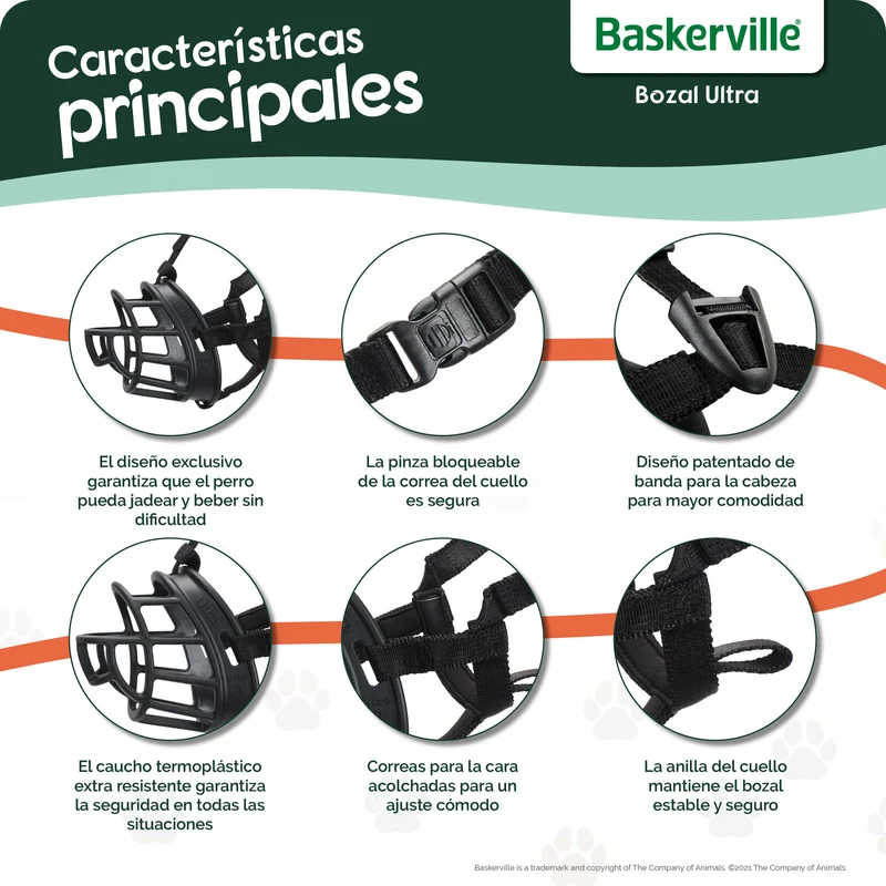 🐶 BOZAL BASKERVILLE ULTRA MUZZLE NEGRO | Seguridad, Comodidad y Control