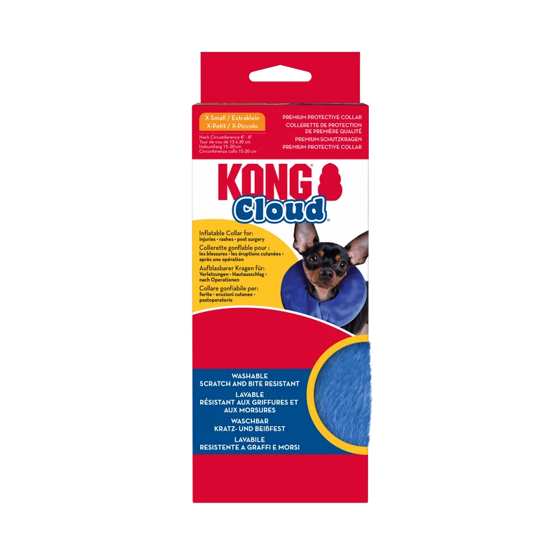 KONG Cloud collar isabelino hinchable de color azul para perros y gatos