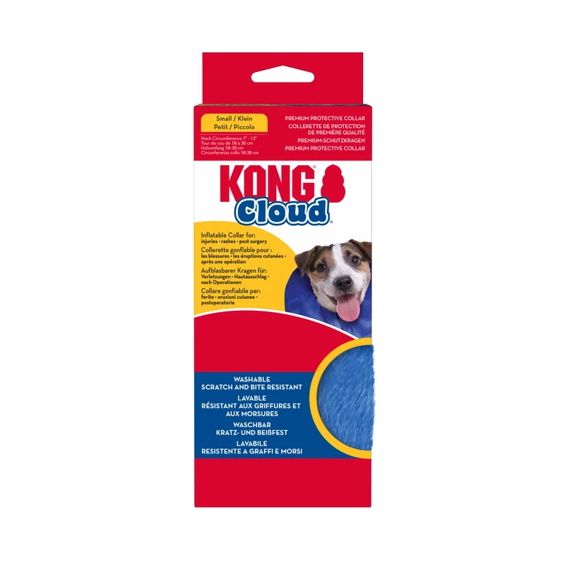 KONG Cloud collar isabelino hinchable de color azul para perros y gatos