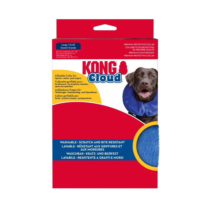 KONG Cloud collar isabelino hinchable de color azul para perros y gatos