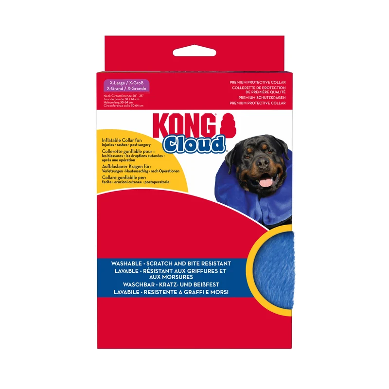 KONG Cloud collar isabelino hinchable de color azul para perros y gatos