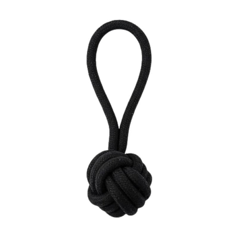 DoggyMasters Bola Tirador de Cuerda Negro