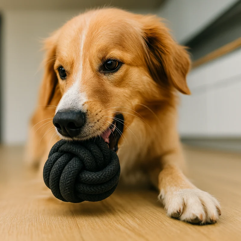 Doggy Masters Pelota de Cuerda Negra
