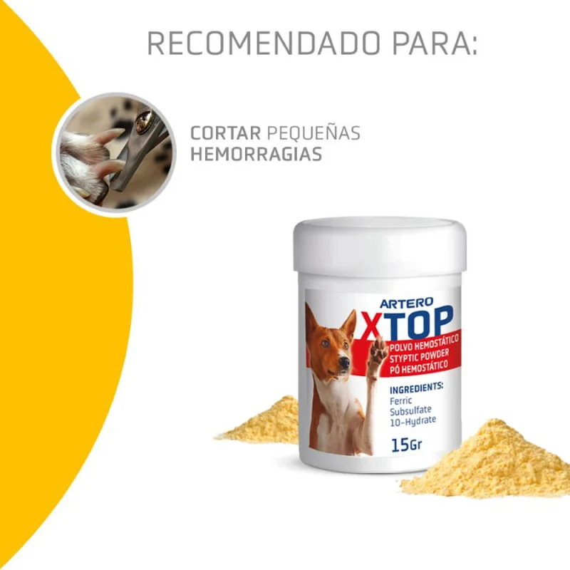 Artero Polvo Hemostático Corta Sangre X-Top 15g – Controla Hemorragias en Mascotas en Gran Canaria y Canarias