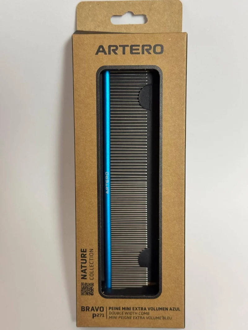 Artero Bravo – Peine Mini Extra Volumen Azul para Perros y Gatos
