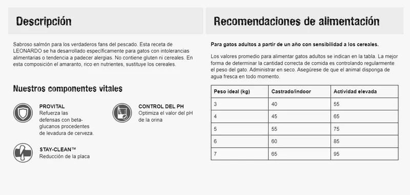 🐟 LEONARDO Adult GF Salmón | Pienso Grain Free para Gatos Adultos a Partir de 1 Año – Ideal para Gatos con Sensibilidad a los Cereales