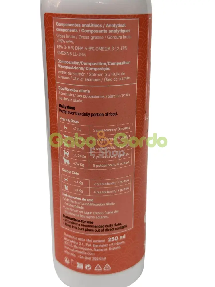 GLORIA aceite 100% puro de salmón para perros y gatos