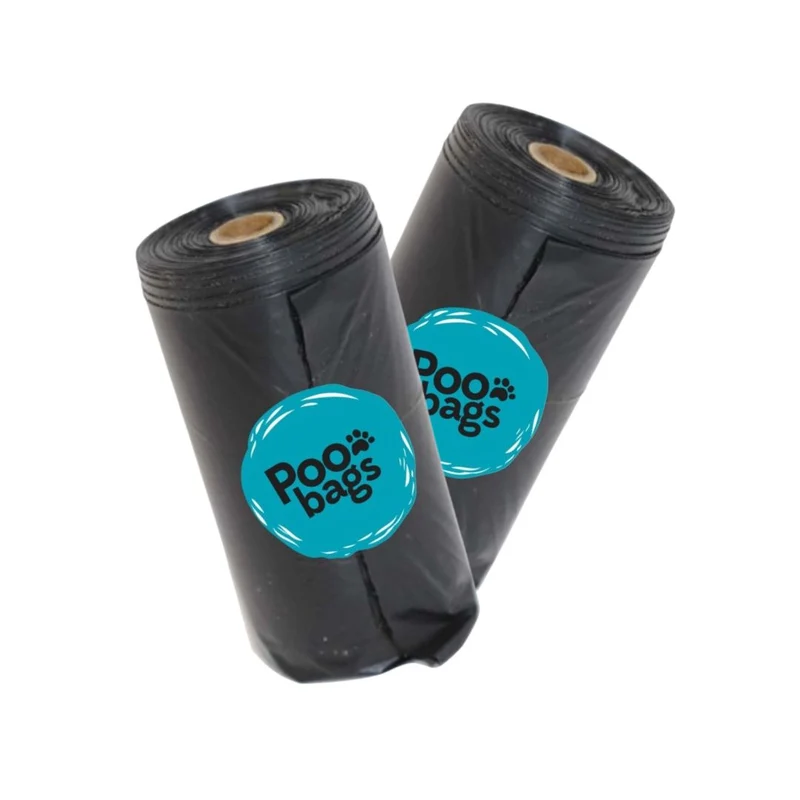 PooBags Negras 1 Rollo de 30 Bolsas