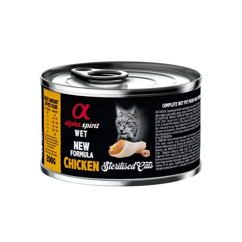 Alpha Spirit Cat Lata de Pollo para Gatos Esterilizados