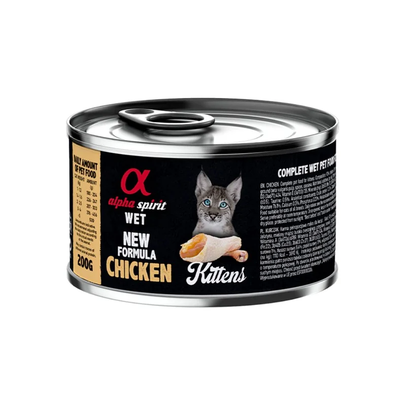 Alpha Spirit Cat Lata de Pollo para Kittens