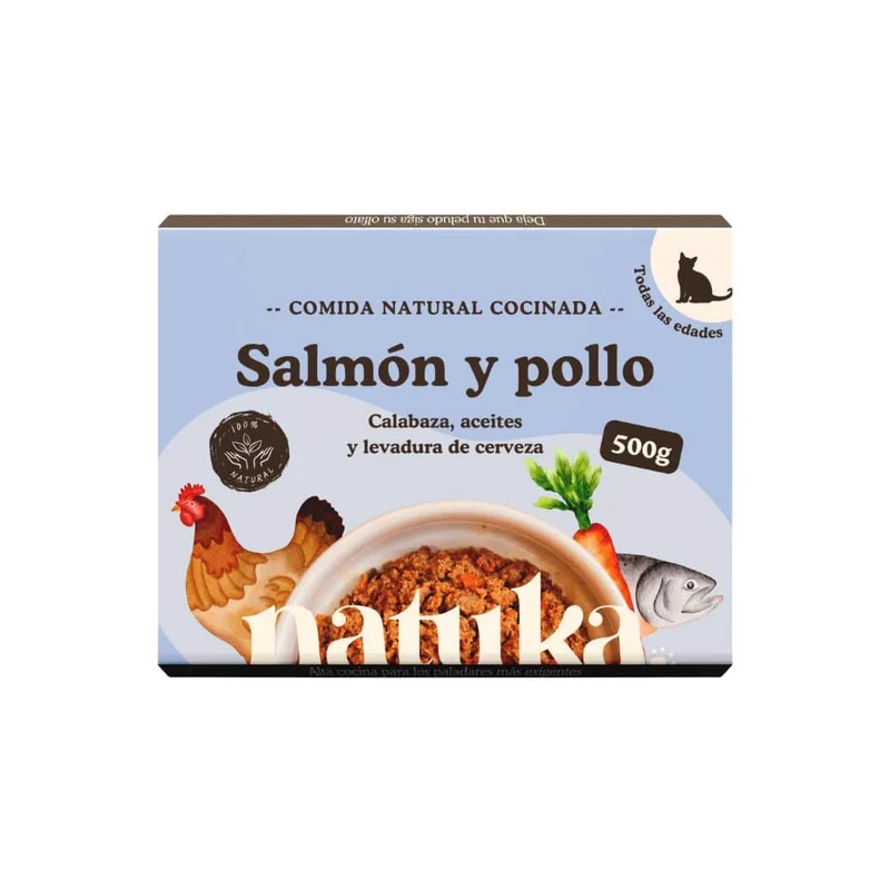 Natuka COOKED Gatos Menú Pollo y Salmón
