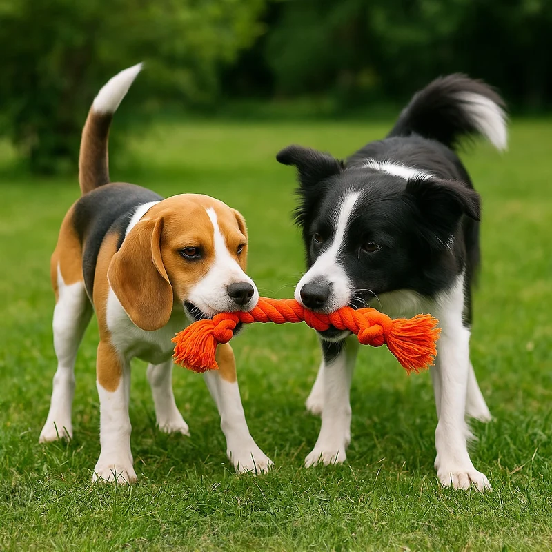 DoggyMasters Colorful Hueso triple Nudo Naranja