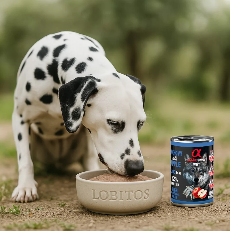Alpha Spirit Dog Lata Boquerón con Manzana Roja 400g