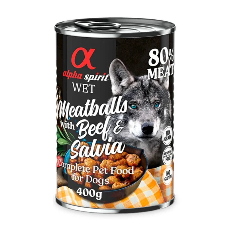 Alpha Spirit Dog Lata Albóndigas de Ternera y Salvia