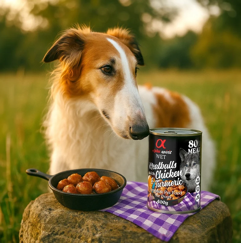Alpha Spirit Dog Lata Albóndigas de Pollo y Cúrcuma