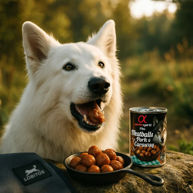 Alpha Spirit Dog Lata Albóndigas de Cerdo y Alcaravea