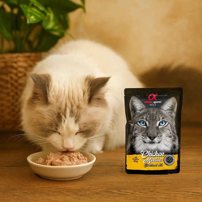 Alpha Spirit Cat Pouch Mousse de Pollo "Esterilizados" 85g