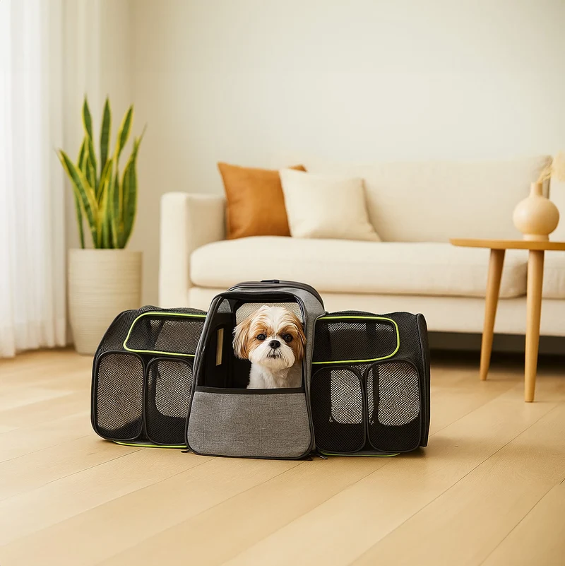 Freedog Transportín HK Dos Compartimentos Gris 49x28x28cm