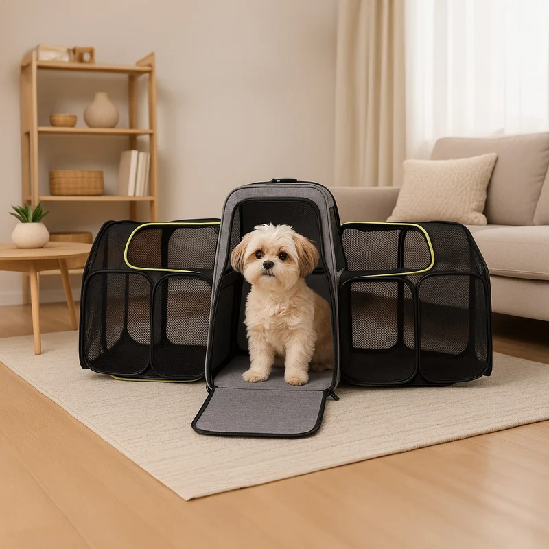 Freedog Transportín HK Dos Compartimentos Gris 49x28x28cm